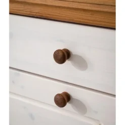 Anita - Schoenenkast met 2 kleppen en 1 lade in wit/natuurlijk grenen