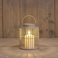 Anna Collection buitenlamp met kaars - beige/zand - 15 x 18 cm - tuinlamp