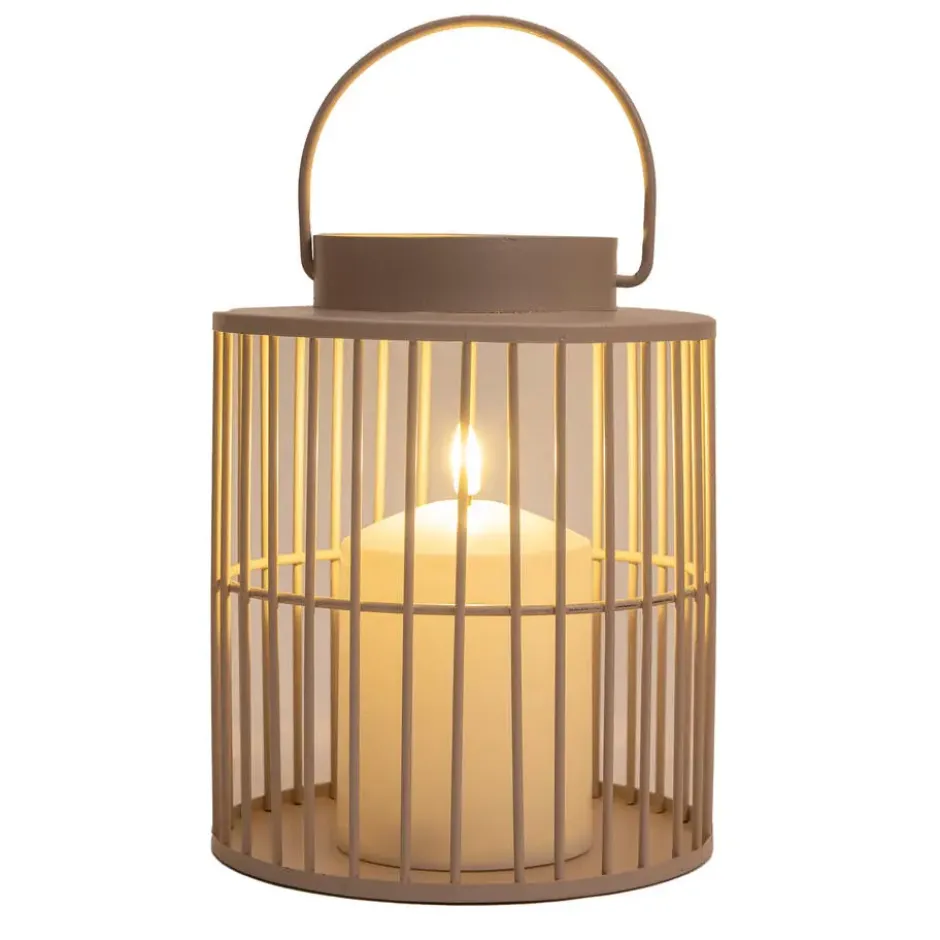 Anna Collection buitenlamp met kaars - beige/zand - 15 x 18 cm - tuinlamp