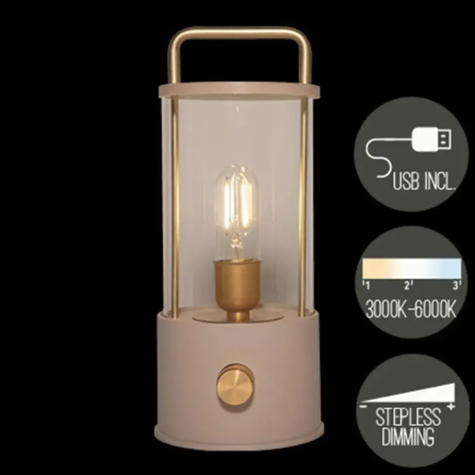 Anna Collection Camping tafellamp - beige - binnen en buiten