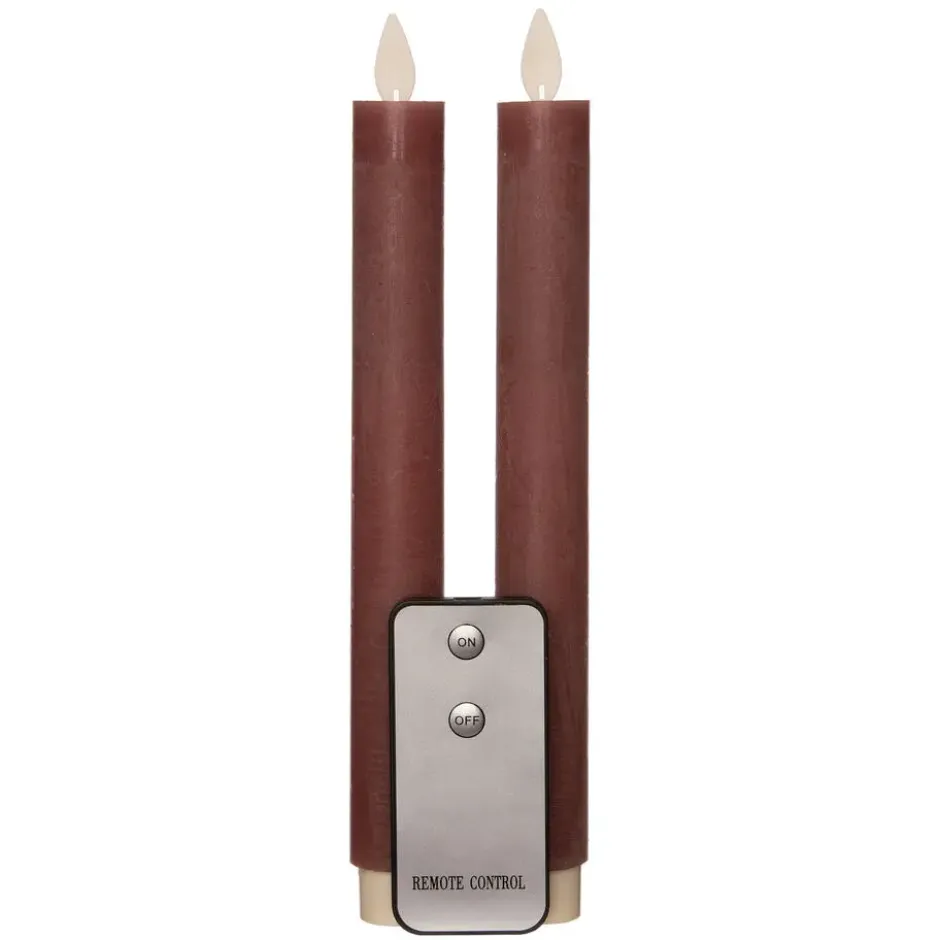 Anna Collection LED dinerkaarsen - 2x st - antiek roze - 23 cm