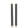 Anna Collection Led dinerkaarsen - 2x - taupe grijs - 25 cm