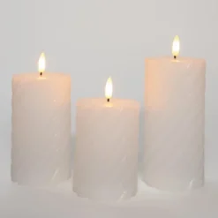 Anna Collection LED kaarsen - 3x - wit -swirl -afstandsbediening