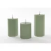 Anna Collection LED stompkaarsen - 3x - jade groen - ribbel - H7,5 cm