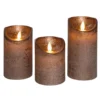 Anna Collection LED stompkaarsen - 3x - brons - stompkaarsen