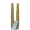 Anna Collection LED swirl dinerkaarsen - 2x st - goud - 23 cm