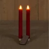 Anna's Collection Dinerkaarsen - 2x - rood - LED - met remote