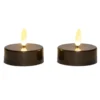 Anna's Collection Jumbo theelichten - 2x - zwart - 6 x 4,5 cm