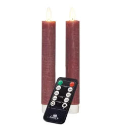 Anna's Collection LED dinerkaarsen - 2x st - antiek roze - 18 cm