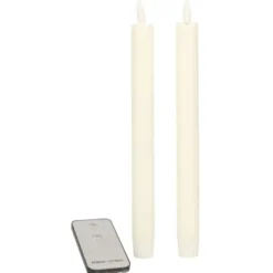 Anna's Collection LED dinerkaarsen - 2x - wit - 23 cm