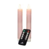 Anna's Collection LED dinerkaarsen - 2x st - lichtroze - 18 cm