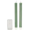 Anna's Collection LED dinerkaarsen - 2x - jade groen - 23 cm