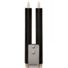 Anna's Collection LED dinerkaarsen - zwart - 2x - 23 cm