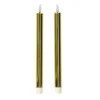 Anna's Collection Led dinerkaarsen - 2x - goud glimmend - 25 cm