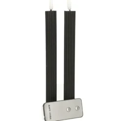 Anna's Collection Led dinerkaarsen - 2x st - zwart - ribbel - 23 cm
