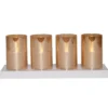 Anna's Collection LED kaarsen in glas -4x - oranje -oplaadstation