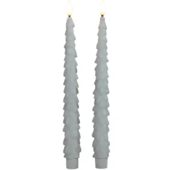 Anna's Collection LED kerstboom dinerkaarsen - 2x - wit - 27 cm