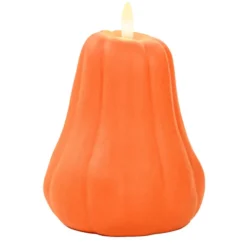 Anna's Collection LED pompoen kaars - oranje - D13 x H11 cm