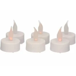 Anna's Collection LED theelichtjes - 6x stuks - wit - kaarsen