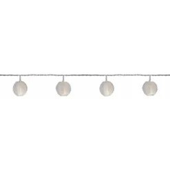 Anna's Collection Solar lichtsnoer - witte lampionnen - 250 cm