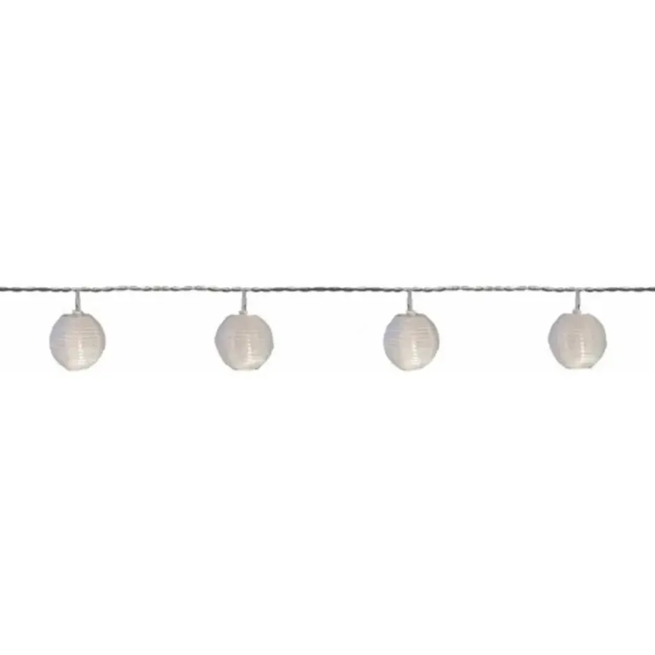 Anna's Collection Solar lichtsnoer - witte lampionnen - 250 cm