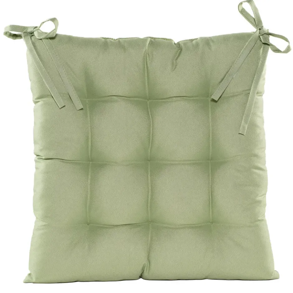 Anna's collection Stoelkussen gewatteerd - mint groen - 38x38 cm