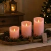 Anna's Collection Stompkaarsen - 3x - roze - LED kaarsen