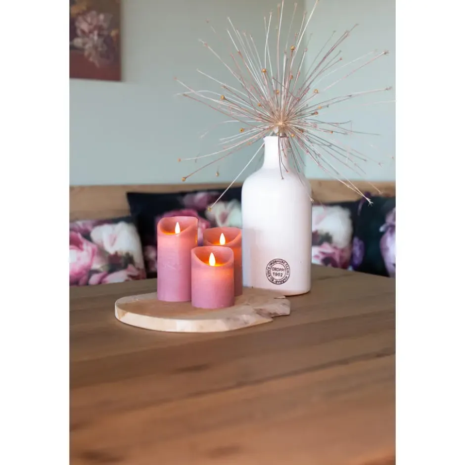 Anna's Collection Stompkaarsen - 3x - roze - LED kaarsen