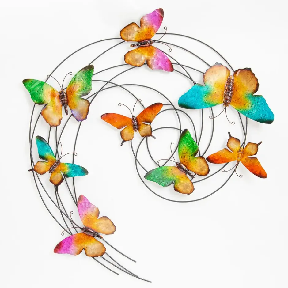 Anna's Collection Tuindecoratie vlinders - 3D - kleurenmix - 65 x 51 cm