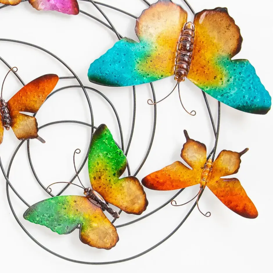 Anna's Collection Tuindecoratie vlinders - 3D - kleurenmix - 65 x 51 cm