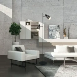 Anne Light & home Vloerlamp fjorgard - 2 lichts - zwart - 25x155 cm