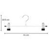 Antislip Broekhangers met Knijpers - 30 stuks Kleding Hangers met Klemmen- 31cm