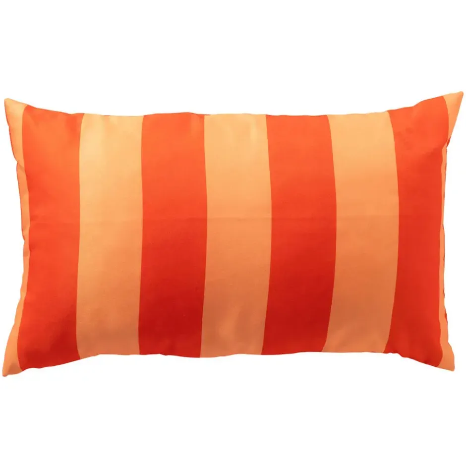 APOLLO - buitenkussen 30x50 cm - gestreept - Cherry Tomato - rood