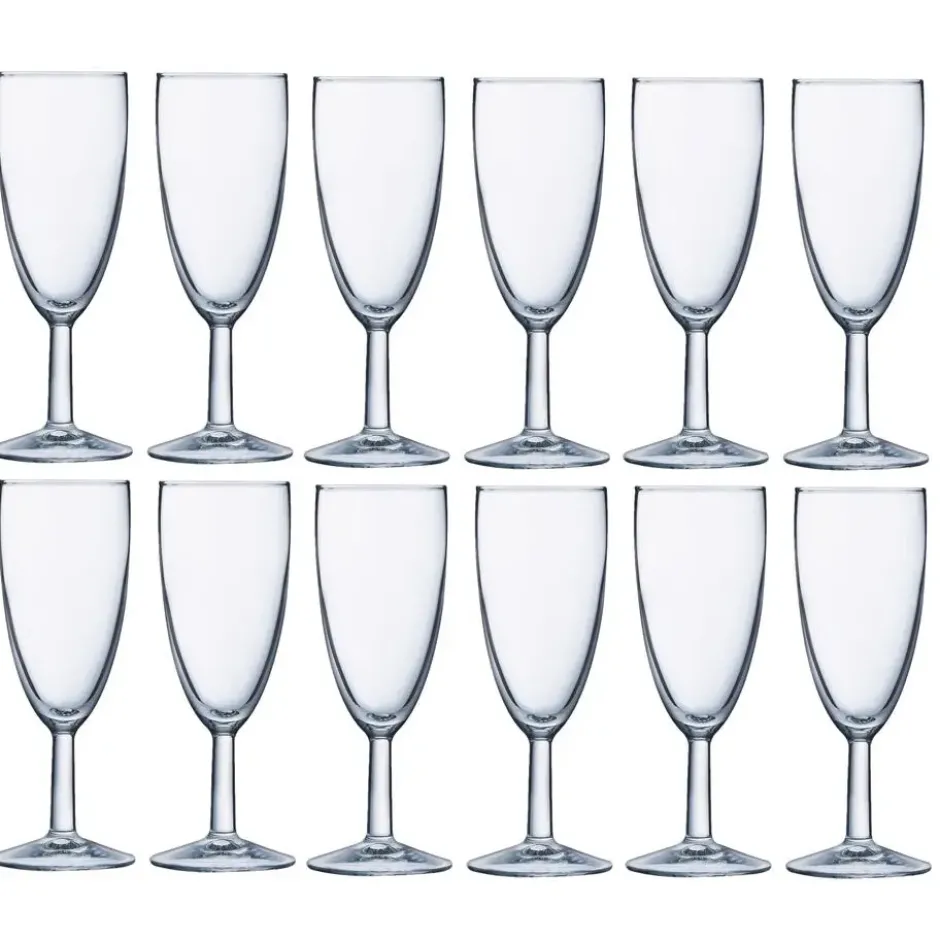 Arcoroc Champagneglazen - 12x - transparant - 150 ml - glazen