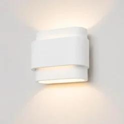 Artdelight Wandlamp Metz - 2 lichts - wit - 9x16 cm