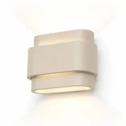 Artdelight Wandlamp Metz - 2 lichts - beige - 9x16 cm