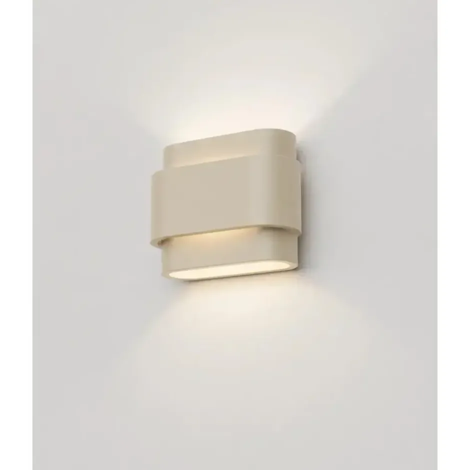 Artdelight Wandlamp Metz - 2 lichts - beige - 9x16 cm