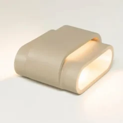 Artdelight Wandlamp Metz - 2 lichts - beige - 9x16 cm