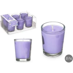 Arte regal geurkaarsen - 6x - lavendel geur - paars - 8 branduren