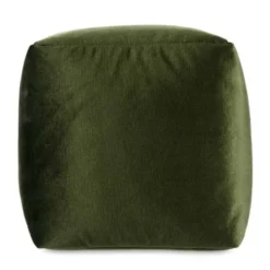 Arte Regal Poef - fluweel - donkergroen - 30 x 30 cm - vierkant