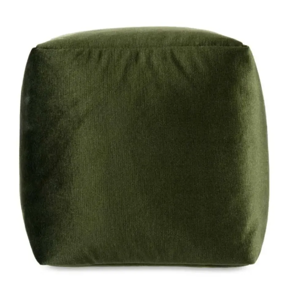 Arte Regal Poef - fluweel - donkergroen - 30 x 30 cm - vierkant