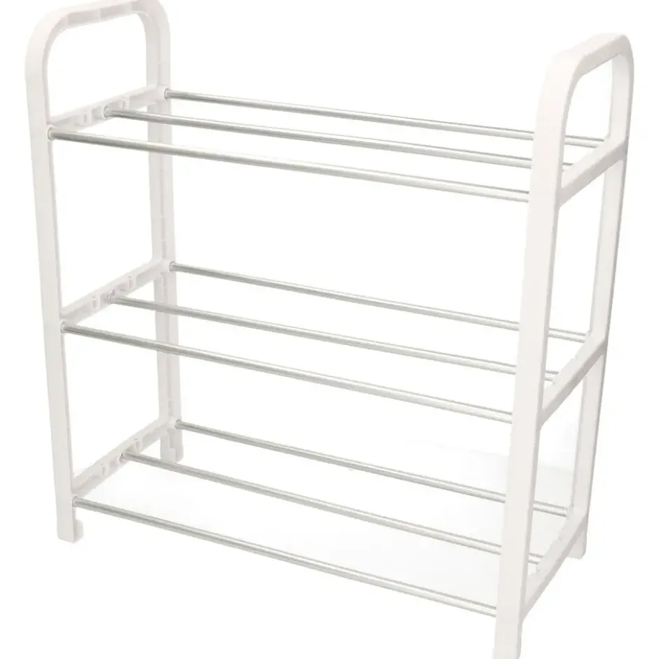 Arte r Schoenenrek - wit - metaal en kunststof - 3-laags - 40 cm