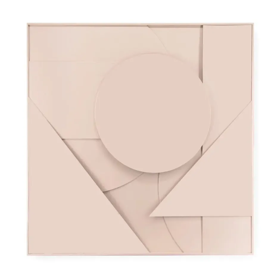 Art for the Home Abstract 3D ornament 80x80cm roze