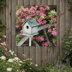 Art for the Home Buitencanvas Vogelhuisje 70x50cm