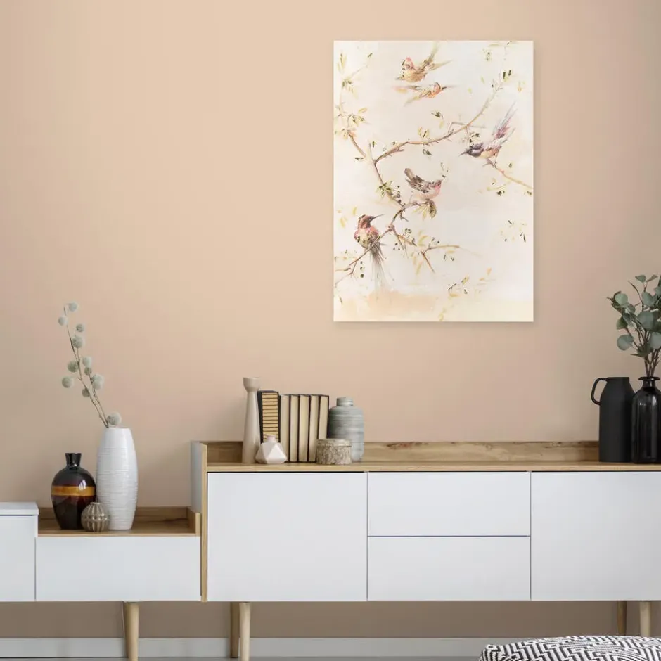Art for the Home Canvas Geschilderde Details Sunset Birds 70x50cm