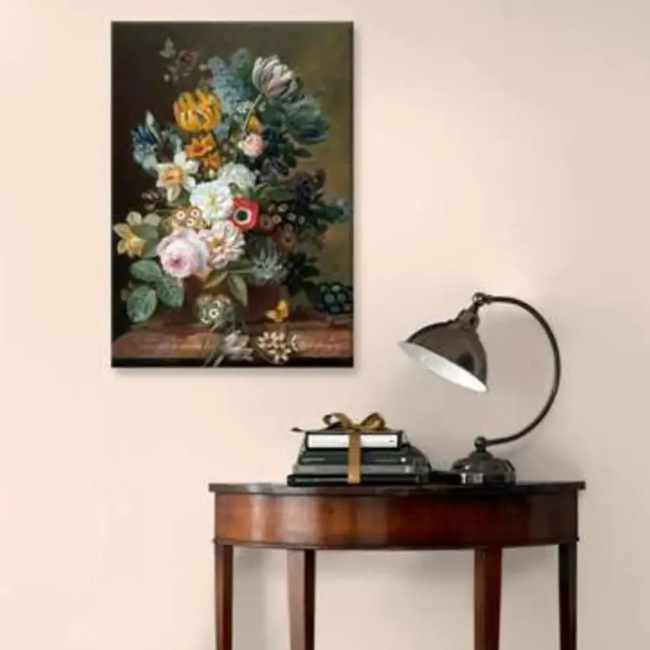 Art for the Home - Canvas - Stilleven met bloemen - 70x100 cm