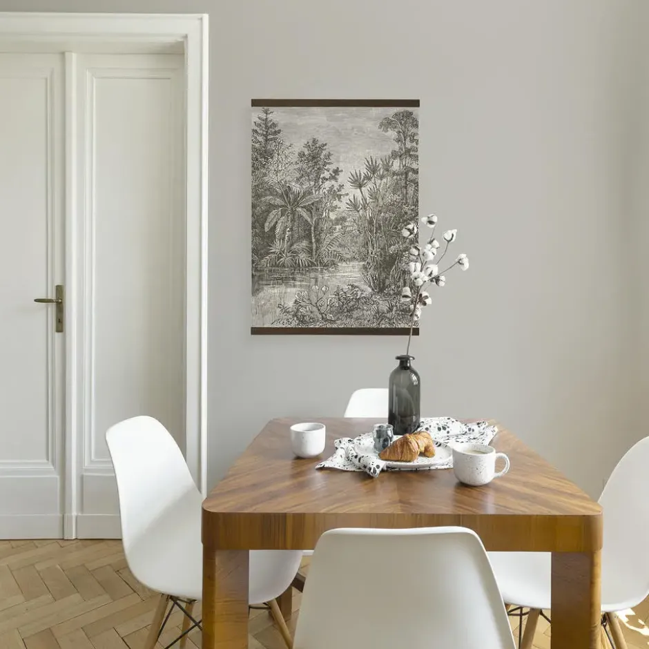 Art for the Home Hangende Poster Linnen 80x60cm - Jungle Sepia