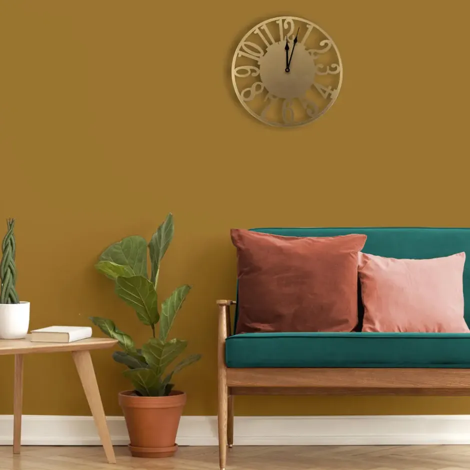 Art for the Home Klok Luxe gouden ronde Hangende Klok 40cm