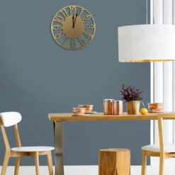 Art for the Home Klok Luxe gouden ronde Hangende Klok 40cm