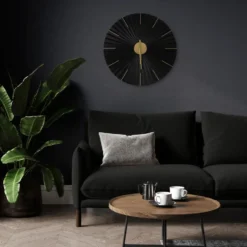 Art for the Home Klok Luxe zwart en goud Hangende Klok Origami 59cm